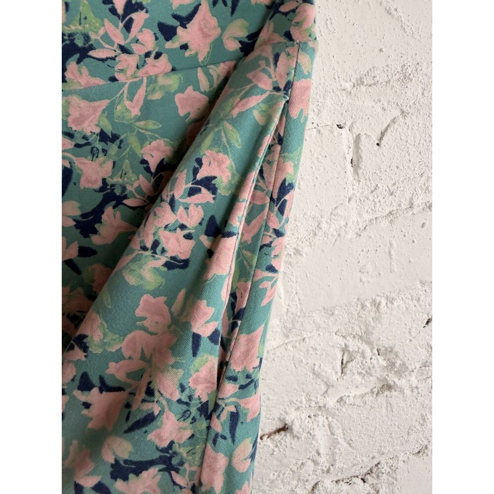 Pact Organic Cotton Floral Midi Skirt Pockets Women Medium Green Stretch A Line - Picture 4 of 8